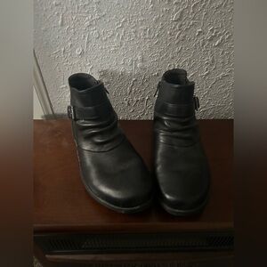 Black Ankle Boots with Buckle Detail